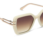 Load image into Gallery viewer, Dasha Courtside Ivory Gold Brown Gradient Sunglasses
