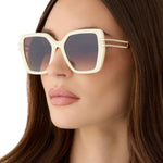 Load image into Gallery viewer, Dasha Courtside Ivory Gold Brown Gradient Sunglasses
