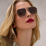 Load image into Gallery viewer, Berkely Gold Brown Gradient Polarized Sunglasses
