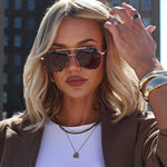 Load image into Gallery viewer, Joey Espresso Tortoise Gold Metal Brown Gradient Polarized Diff Sunglasses
