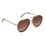 Load image into Gallery viewer, Joey Espresso Tortoise Gold Metal Brown Gradient Polarized Diff Sunglasses
