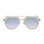 Load image into Gallery viewer, Joey Courtside Ivory Gold Metal Slate Gradient Flash Diff Sunglasses
