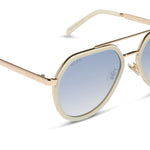 Load image into Gallery viewer, Joey Courtside Ivory Gold Metal Slate Gradient Flash Diff Sunglasses
