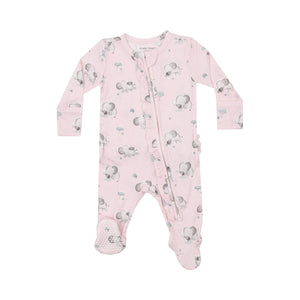 Angel Dear 2 Way Ruffle Zipper Footie Gray Elephants