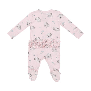 Angel Dear 2 Way Ruffle Zipper Footie Gray Elephants