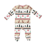 Load image into Gallery viewer, Angel Dear Reindeer Fair Isle 2 Way Zipper Footie
