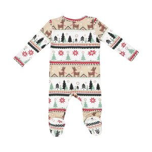 Angel Dear Reindeer Fair Isle 2 Way Zipper Footie