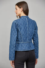 Load image into Gallery viewer, Stay Here Quilted FATE Denim Jacket
