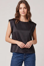 Load image into Gallery viewer, Simple Touches Black Satin Blouse
