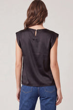 Load image into Gallery viewer, Simple Touches Black Satin Blouse
