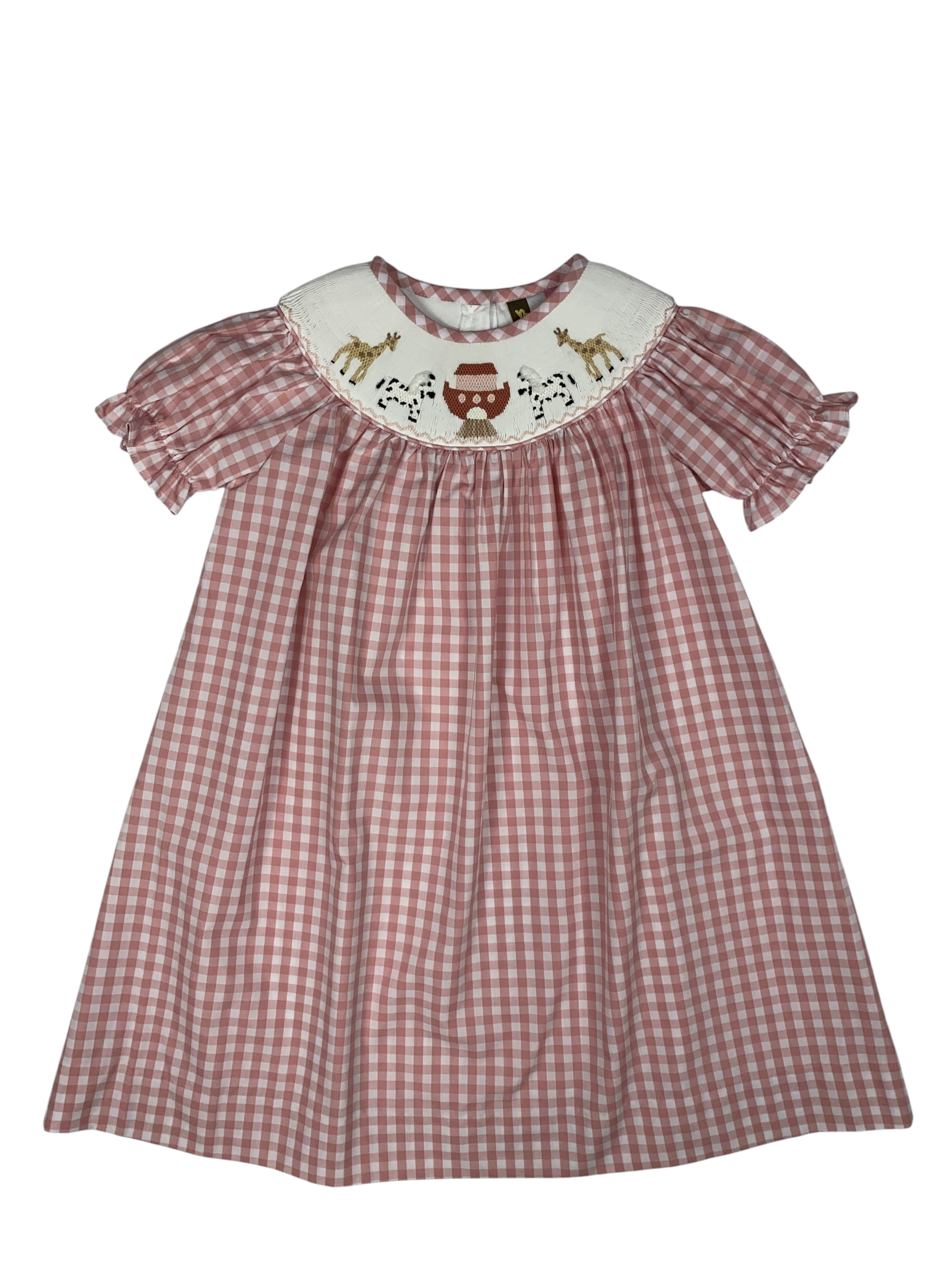Banana Split Girls Smocked Noah's Ark Bishop Dress