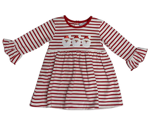 Girls Santa Applique Dress