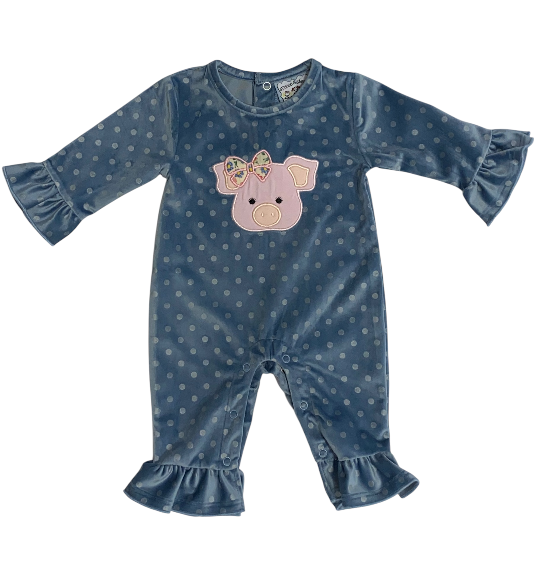 Girls Pig Applique Romper