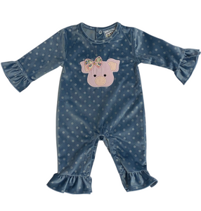 Girls Pig Applique Romper