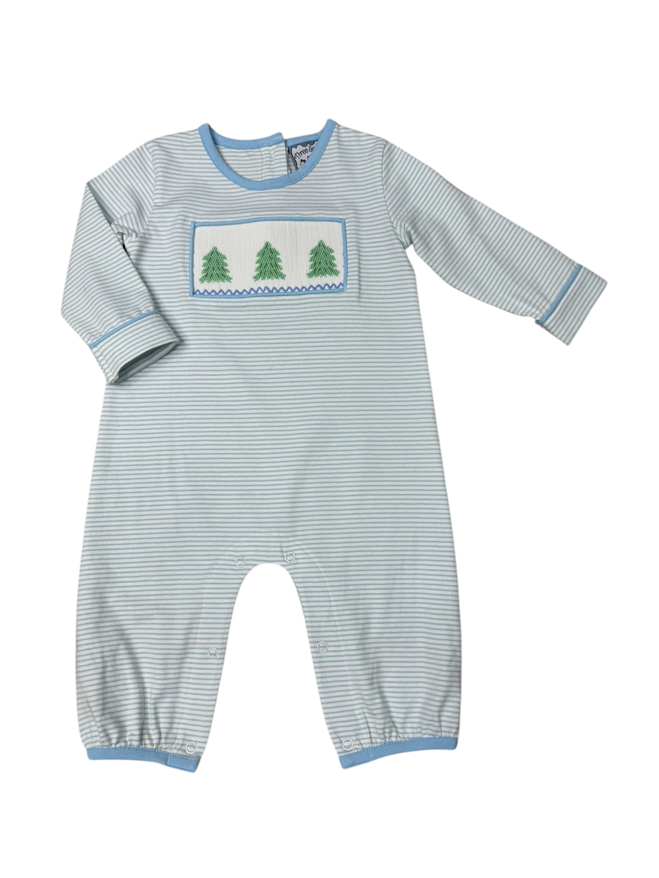 Boys Christmas Tree Smocked Romper
