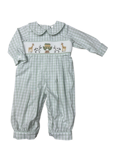 Banana Split Noah's Ark Boys Smocked Romper
