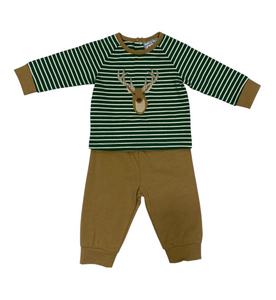 Boys Deer Applique Jogger Set