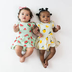 Load image into Gallery viewer, Kyte Baby Twirl Bodysuit Dress in Watermelon
