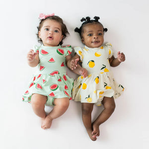 Kyte Baby Twirl Bodysuit Dress in Watermelon