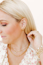 Load image into Gallery viewer, Huggie Charm Earrings - Celine Gold
