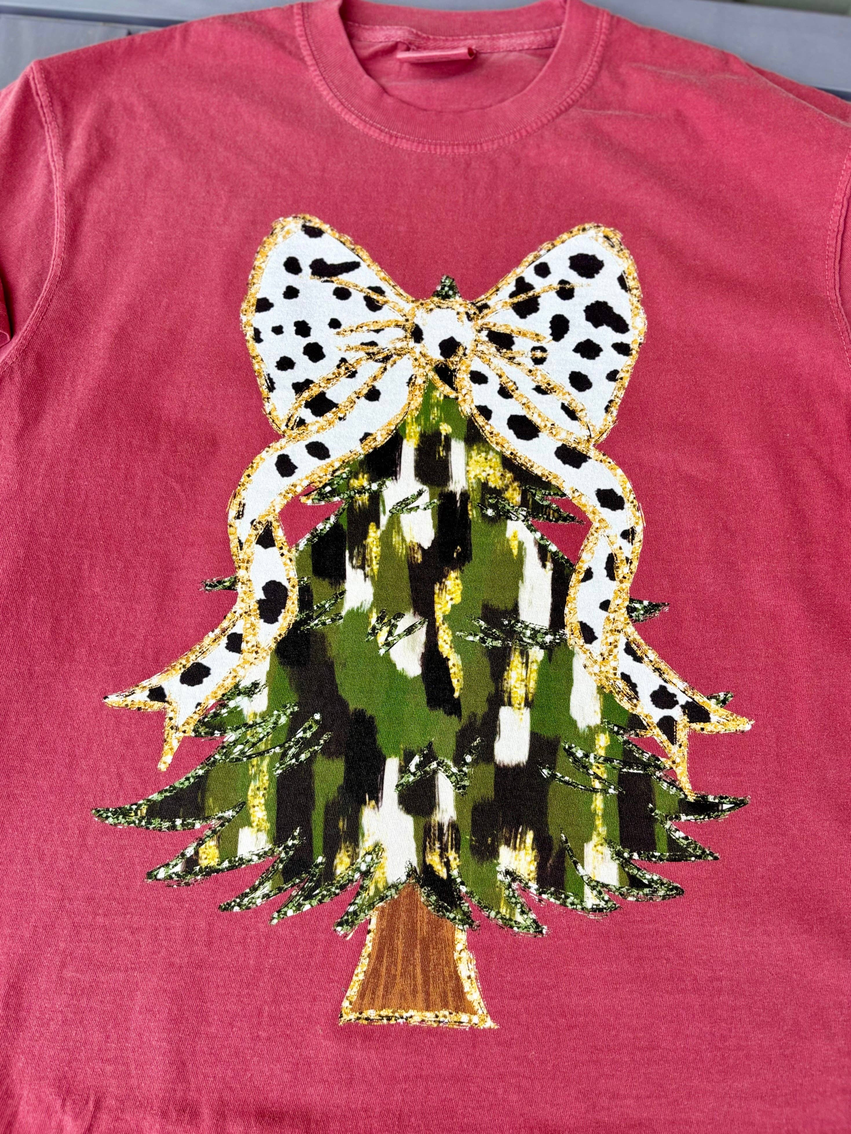 Colorful Coquette Bow Christmas Tree Wholesale Tee