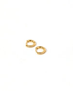 Load image into Gallery viewer, Huggie Earrings - Scarlett Hoop Gold 8mm CZ
