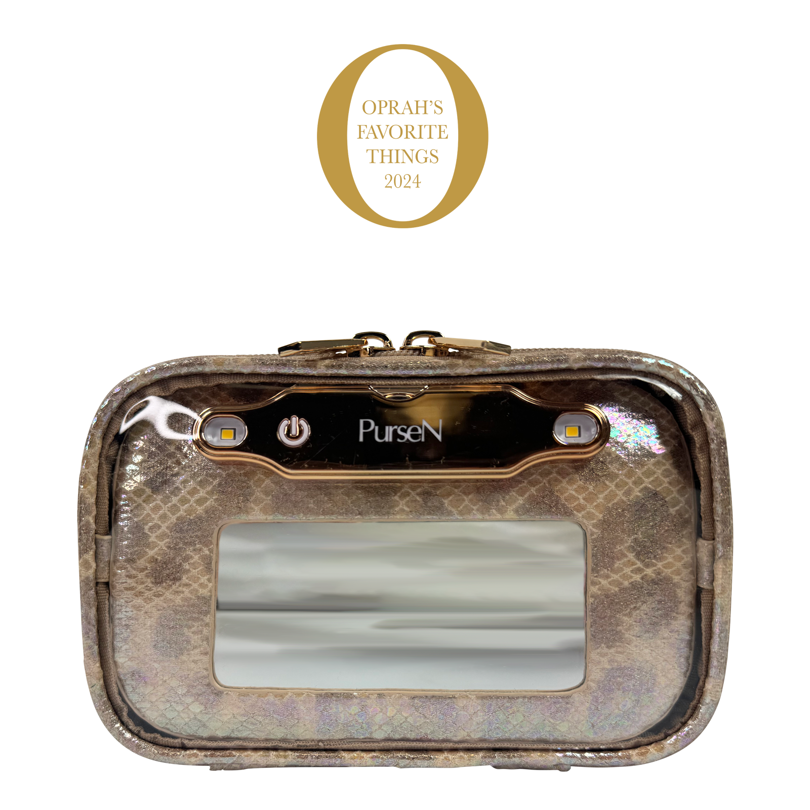 LITTMINI • Lighted Mirror Case • Glimmer Leopard