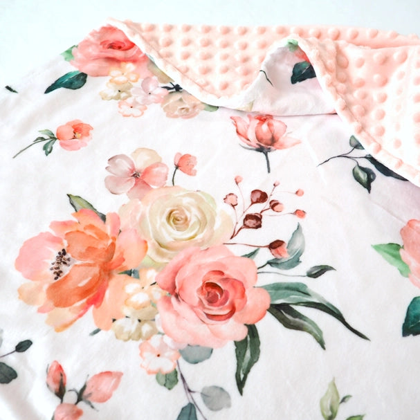 Oh So Soft Baby and Toddler Floral Blanket