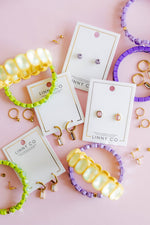 Load image into Gallery viewer, Huggie Charm Earrings - Edith Clear Gold
