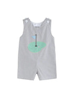 Load image into Gallery viewer, Lil Cactus Gray Gingham Golf Shortalls
