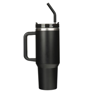 Tumbler w/straw SS Black Eph. 6:10