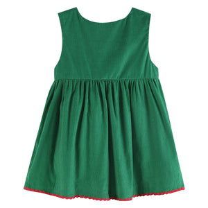 Green Corduroy Christmas Applique Dress – Shopaholics Only Boutique