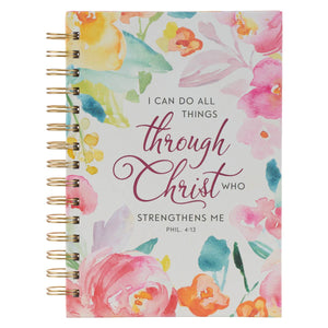 All Things Through Christ Multi-colored Floral Large Wirebou