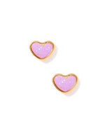 Load image into Gallery viewer, Screwback Stud Earrings - Nora Heart Purple
