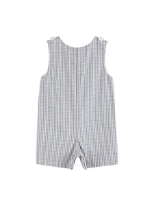 Lil Cactus Gray Gingham Golf Shortalls