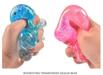 Load image into Gallery viewer, Cartoon Sequin Bear Squishy Toy Slow Rising Stress Relief Squeeze Toy
