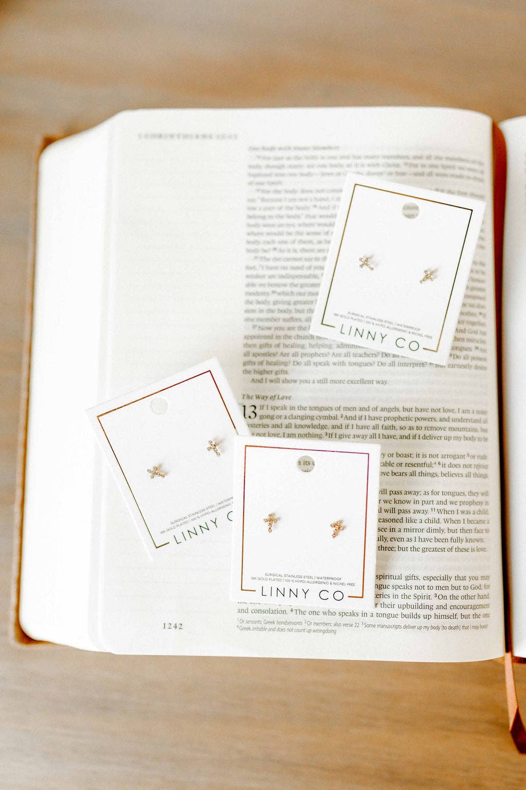 Screwback Stud Earrings - Clara Cross Gold