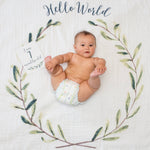 Load image into Gallery viewer, Baby&#39;s 1st Year Swaddle &amp; Milestone Cards - Hello World
