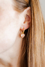 Load image into Gallery viewer, Huggie Charm Earrings - Baseball
