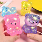 Load image into Gallery viewer, Cartoon Sequin Bear Squishy Toy Slow Rising Stress Relief Squeeze Toy
