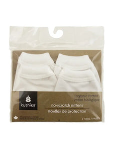 Organic No Scratch White  Newborn Mittens