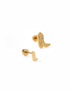 Load image into Gallery viewer, Screwback Stud Earrings - Petite Cowgirl Boot
