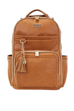 Load image into Gallery viewer, Cognac Boss Plus Itzy Ritzy Backpack Diaper Bag
