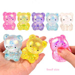 Load image into Gallery viewer, Cartoon Sequin Bear Squishy Toy Slow Rising Stress Relief Squeeze Toy
