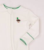 Load image into Gallery viewer, Pip Embroidered Zip Romper -Mallards
