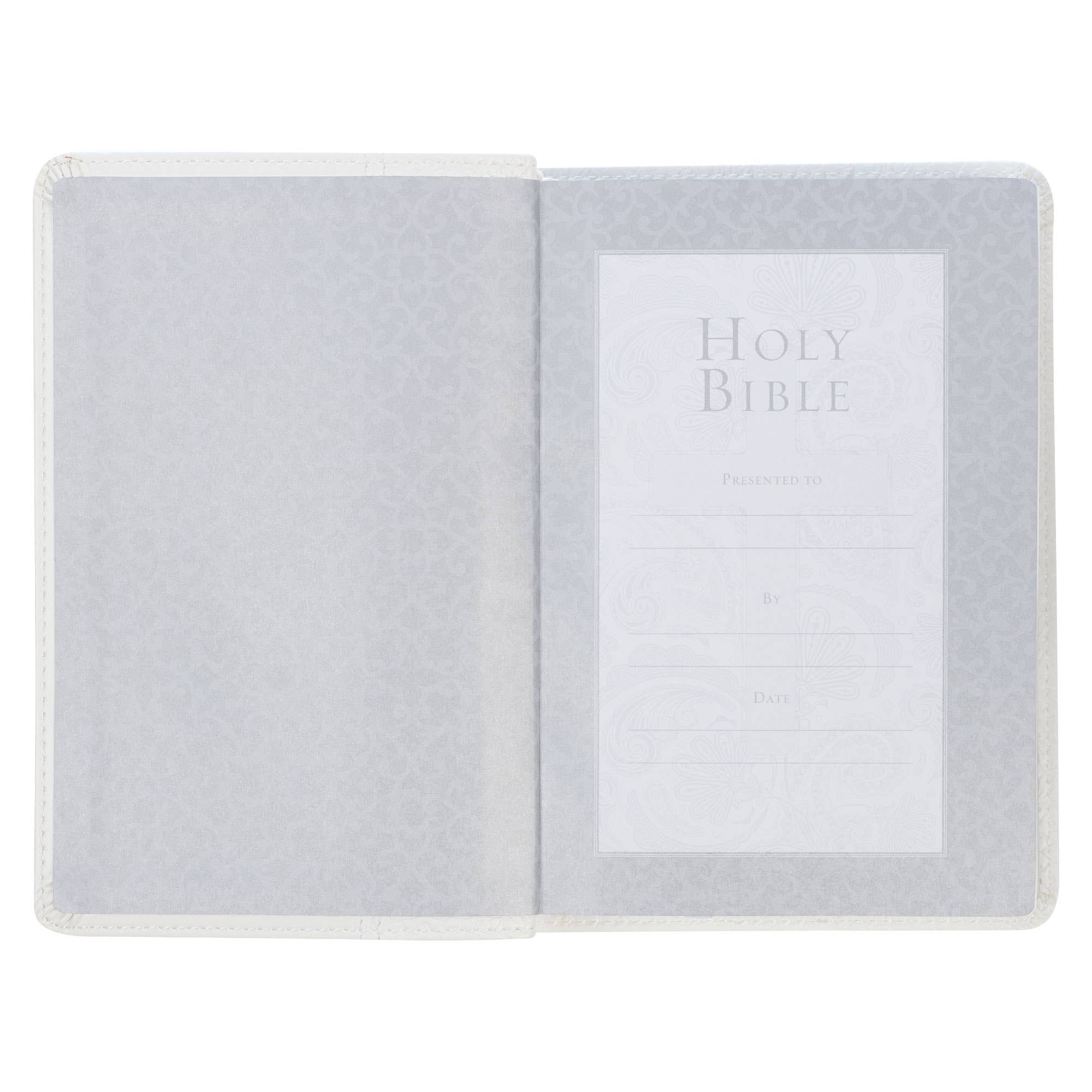 KJV Bible Compact Faux Leather, White