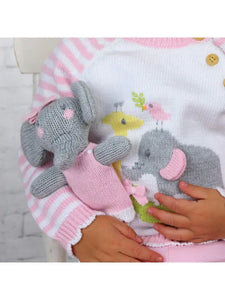 Hallie The Elephant Hand-Knit Rattle