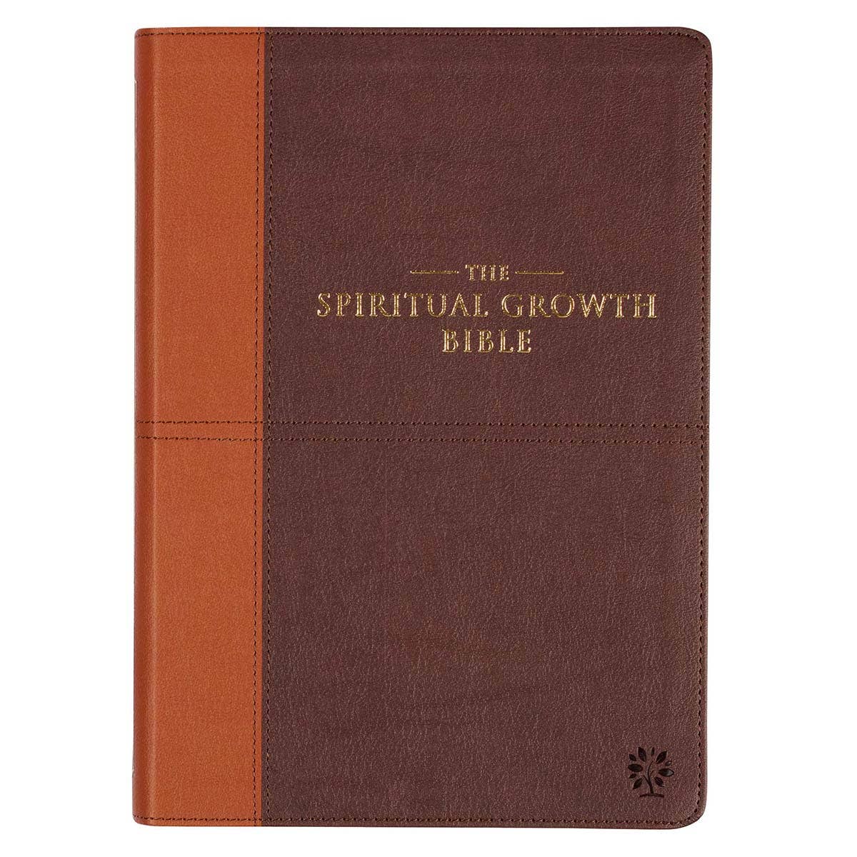 NLT, The Spiritual Growth Bible Faux Leather, Brown/Ginger