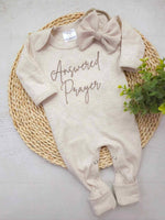 Load image into Gallery viewer, Baby Romper | Answered Prayers Oatmeal
