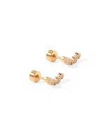 Load image into Gallery viewer, Screwback Stud Earrings - Abigail Sparkle Gold
